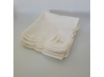 7 Linen Handkerchiefs - Napkins