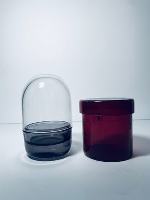 Two Modern Glass Containers