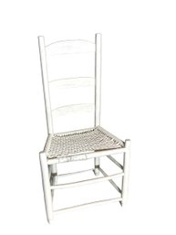 White Washed Antique Ladder Back Chair