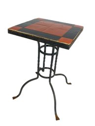 Arts And Crafts Wrought Iron Tiled Side Table