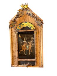 Magical Folk Art Shadowbox With Moving Harlequin And Stag