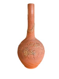 Meiji Period Early 20th C Japanese Tokoname Redware Dragon Vase