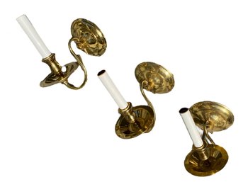 Lot Of Three Quality Brass Wall Sconce