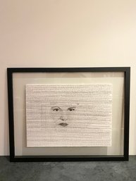 Modern Art Drawing In Floated Glass Frame