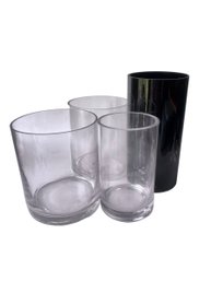 Group Of Four Modern Minimal Glass  Vases