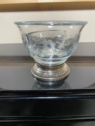 Cut Crystal And Silver Plate Relish Dish