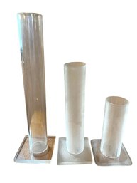 Trio Of Acrylic Pillars - Vases, Display, Bracelet Holders