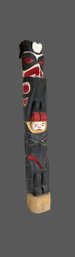 Tall 53 Pacific Northwest Style Hand Carved Totem Pole