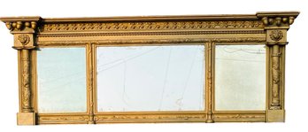 Antique 19th Century Over Mantle Mirror