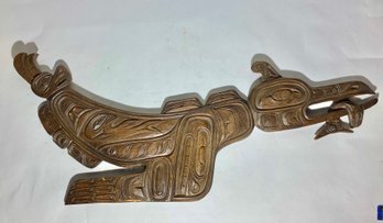 Pacific Northwest Carving Of A Kingfisher By Titus Oenga