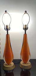 Pair Of Murano Seguso Lamps