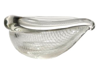 Murano Glass Dish With Fine Netting Detail