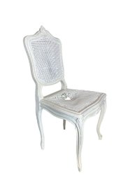 White Washed Antique French Provincial Side Chair