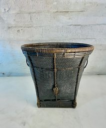 Antique Woven Rattan Basket From Hong Kong