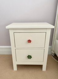 Two Drawer Side Table With Floral Knobs