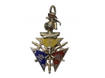 Vintage Knights Of Pythias Pendant With Articulated Helmet