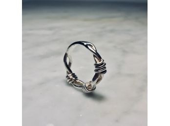 Very Large Sterling Silver Wrapped Ring