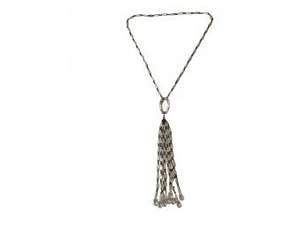 Vintage Art Deco Crystal Tassel Necklace