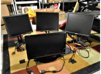 3 Computer Monitors & 1 TV