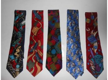 5 Beatle Song Title Ties - Get Back And More - Lot 192