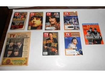 8 Beatles Magazines - Tv Guide, Readers Digest And More - Lot 182