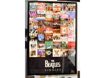 Covers Of Beatles 45's From Many Countries . Framed Poster - Lot 174