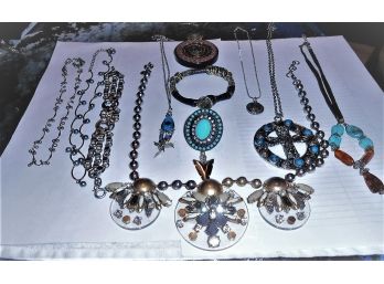 Southwestern US Jewelry Various Pieces , Pins, Necklaces, Medallions Etc - Lot 301