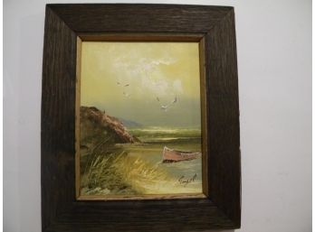 W. Engel Seascape Oil Painting