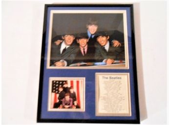 Beatles List Of Albums 1963-1980, With Photos Wall Hanging - Lot 173