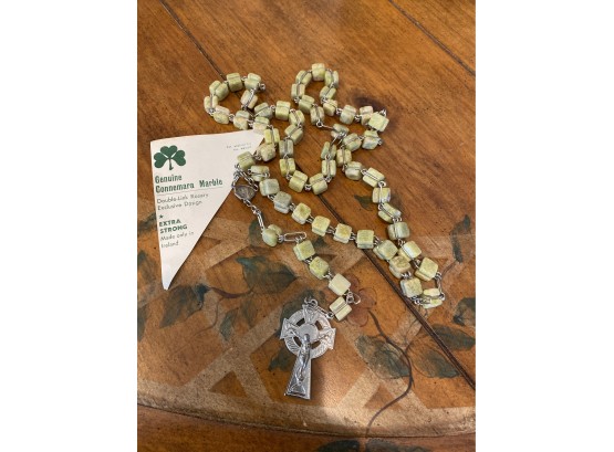 Connemara Marble Religious Rosary, Made In Ireland