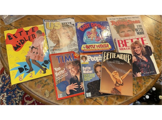 Large Lot Of 8 Books & Magazines Featuring Bette Midler