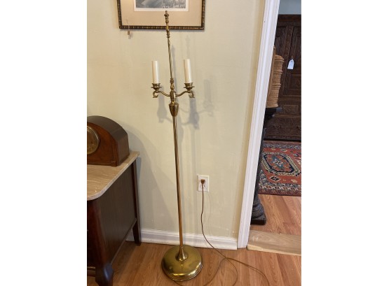 56 Inch Tall Brass Candelabra Style Floor Lamp, Works!