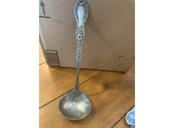 Antique Rogers Silver Plate Ladle With A Beautiful Raised Floral Pattern