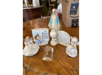 Lot Of 6 Religious Figures & Statues, Including Porcelain