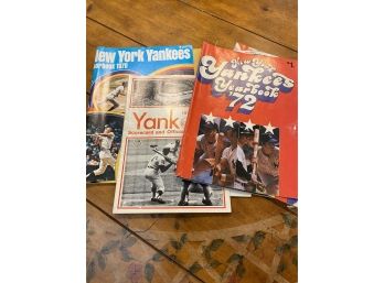 Vintage 1970s NY Yankees Yearbooks, Scorecard, & 1968 Program