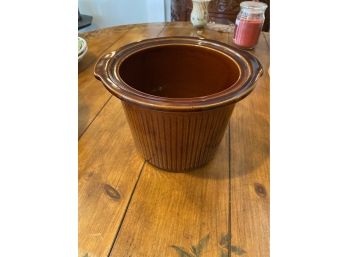 Stoneware Crock Pot Or Bean Pot Insert, Good Condition!