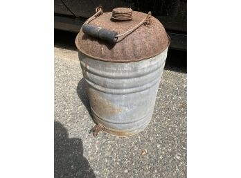 Antique Galvanized  Steel 5 Gallon Can With Spigot Nyc Approved