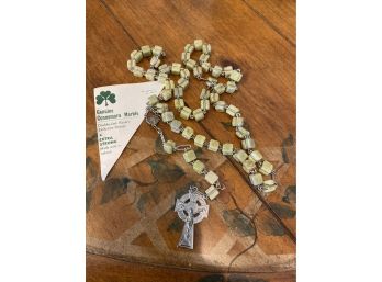 Connemara Marble Religious Rosary, Made In Ireland