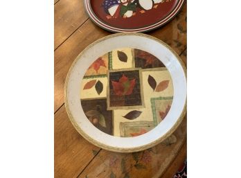 Pair Of Fall And Christmas Trays