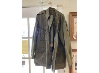 Vintage Military Style Mens Jacket With Matching Belt, Size 40L
