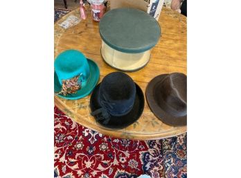 Lot Of 3 Vintage Hats, Including Stetson, TNL, And Fair Field Felts