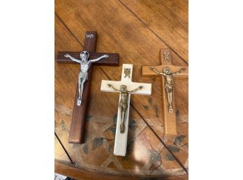 Lot Of 3 Religious Images, Crosses