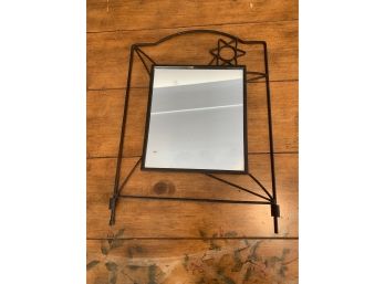 Cute Floating Mirror With Metal Accents