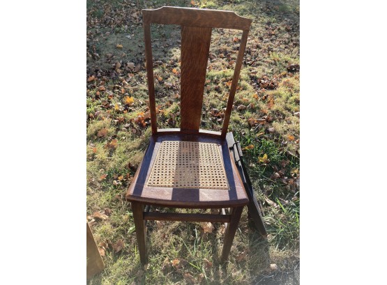 Antique Oak Case Seat Chair