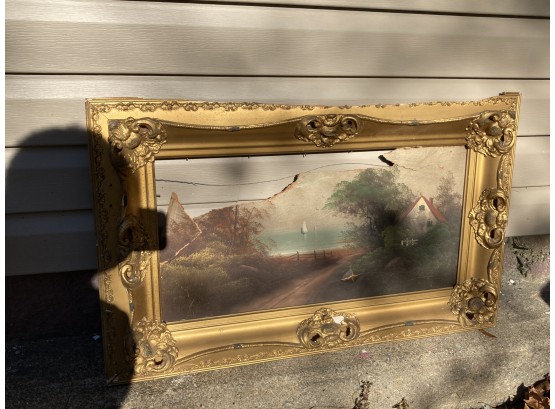 Ornate Antique Raised Gold Frame