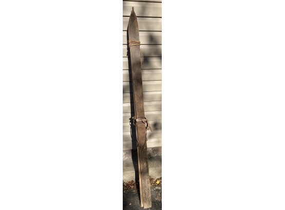 Pair Of Antique Wooden Skis Great Winter Decor