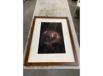 Framed And Matted Photo Of Lightening