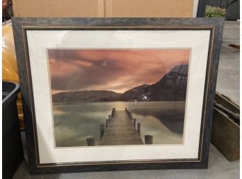 Beautiful Lake And Mountain Scale Custom Framed