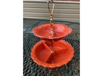 California Pottery Tiered Serving Dip Tray