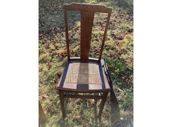 Antique Oak Case Seat Chair